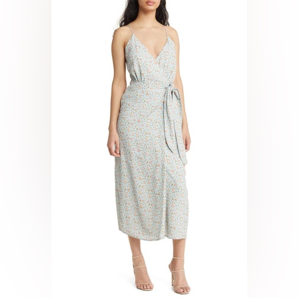 Wayf Electric Electric Floral Wrap Dress